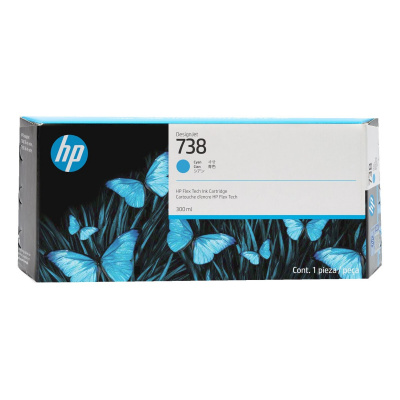 HP 738 676M6A azurová (cyan) originální cartridge